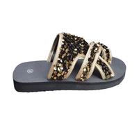 Generisch Sandales à plateforme pour femme - Avec paillettes - Larges pieds - Légères - Doux et antidérapants - Chaussons de bain souples - Pantoufles portables - Confortables - Pour les vacances