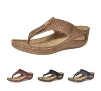 Generisch Sandales à plateforme pour femme - Mules à talon compensé - Avec semelle épaisse - Sandales de plage confortables - Style bohème - Sandales de trekking - Semelle intérieure, marron, 39 EU