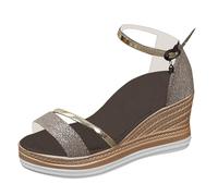 Generisch Sandales à plateforme pour femme - Sandales à paillettes - Tendance et élégantes - Chaussures de loisirs - Chaussures de plage confortables - Sandales compensées pour l'été - Chaussures
