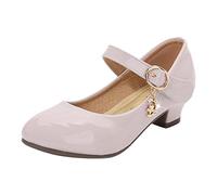 Generisch Sandales à talons hauts pour fille - Élégantes - En cuir - Confortables - Pour les écoliers du primaire, les fêtes, les soirées, rouge, 31 EU
