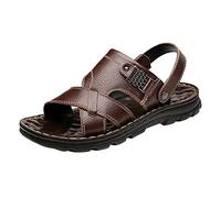 Generisch Sandales athlétiques pour homme - Pantoufles de plage - Chaussures d'extérieur - Chaussures de randonnée - Tanga - Tongs - Chaussures blanches pour homme - 47, marron, 43 EU