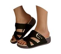 Generisch Sandales compensées pour femme - Pour l'extérieur - Semelle souple - Coussin d'air - Chaussures pour femme, Noir , 35 EU