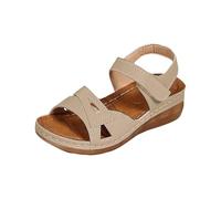Generisch Sandales compensées pour femme - Sandales romaines décontractées - Chaussures de plage confortables - Sandales avec sangle de cheville - 2025 - Chaussures pour femme - Noir - 40, kaki, 43 EU
