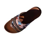 Generisch Sandales confortables et respirantes pour femme pour une promenade confortable en plein air en été, printemps et automne, chaussures plates légères, multicolore, 36 EU