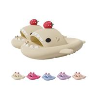 Generisch Sandales de bain antidérapantes en forme de requin fraise pour homme et femme, Blanc., 42/43 EU