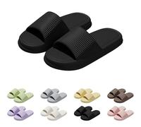 Generisch Sandales de bain pour homme et femme - Super douces - Antidérapantes - Pour l'été, l'intérieur et l'extérieur, Noir, 36 EU Large