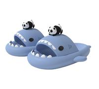 Generisch Sandales de plage antidérapantes 3D Panda Shark unisexes, pour la plage et la maison, chaussures de douche pour l'intérieur et l'extérieur, Bleu brume, 36/37 EU