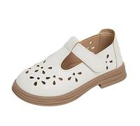 Generisch Sandales de princesse printemps respirantes perforées petites chaussures en cuir individuelles moyennes grandes fêtes enfants rêve artisanat élégant, Blanc., 31 EU