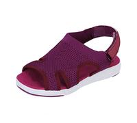 Generisch Sandales de trekking pour femme - Légères - Pieds larges - Maille respirante - Avec talon plat réglable - Chaussures ouvertes en tissu doux - Semelle intérieure confortable, lilas, 42 EU