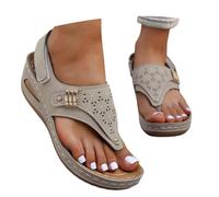 Generisch Sandales d'été 2026 avec soutien de la voûte plantaire, chaussures décontractées confortables pour la plage, les loisirs, idéales pour les activités de plein air, kaki, 38 EU 3X-Étroit