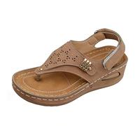 Generisch Sandales d'été 2026 avec soutien de la voûte plantaire, chaussures décontractées confortables pour la plage, les loisirs, idéales pour les activités de plein air, marron, 41 EU 3X-Étroit