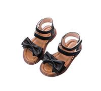 Generisch Sandales d'été avec semelle souple - Pantoufles de princesse - Chaussures romaines pour enfants - Petites sandales confortables pour le quotidien, Noir , 28 EU