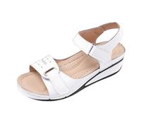 Generisch Sandales d'été confortables pour femme - Bout ouvert - Sandales plates décontractées et légères - Sandales de trekking - Pratiques - Confortables, Blanc., 43 EU
