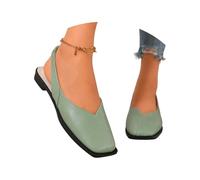 Generisch Sandales d'été élégantes avec bout carré, sangles confortables à l'arrière et bout ouvert pour tout le monde, Vert menthe., 37 EU