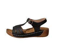 Generisch Sandales d'été élégantes pour femme avec plateau - Sandales de plage orthopédiques confortables - Pieds larges - Sandales de randonnée respirantes - Tongs d'été, Noir , 39 EU