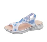 Generisch Sandales d'été larges pour femme - Chaussures orthopédiques pieds nus - Sandales plates en maille - Semelle souple - Chaussures de loisirs - Chaussures d'été légères et confortables