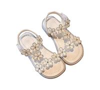 Generisch Sandales d'été pour fille - Motif floral - Sandales d'été à lanières - Chaussures de plage - Sandales de sport - Chaussures d'été, Blanc., 29 EU