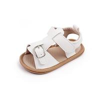 Generisch Sandales d'été pour jeunes filles - Chaussures souples avec nœud décoratif pour les premières tentatives de course, Blanc., 19 EU