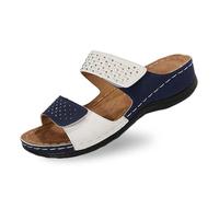 Generisch Sandales élégantes pour femme avec design en strass pour un look décontracté au quotidien. Parfait pour les tenues d'été. Dessus en cuir exquis et construction à talon compensé., bleu, 41 EU