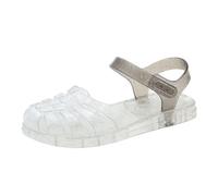 Generisch Sandales en caoutchouc avec bout ouvert respirant, semelle souple pour la plage, le quotidien, chaussures d'été décontractées pour les tout-petits ainsi que dans une coupe fixe, argenté, 28