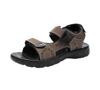 Generisch Sandales en cuir pour homme avec semelle intérieure douce - Légères et confortables - Sandales à plateforme - Sandales de trekking - Antidérapantes - Larges pieds - Sandales de randonnée