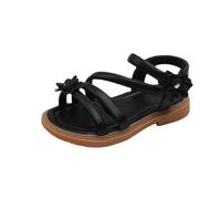 Generisch Sandales en cuir pour hommes - Bout ouvert - Design floral - Légères et réglables - Pour enfant/grand - Antidérapantes - Pour bébé, Noir , 28.5 EU