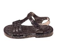 Generisch Sandales en gelée pour filles, respirantes, à bout ouvert, chaussures de plage à semelle souple, chaussures d'été décontractées pour tout-petits et enfants (Black, 25 Toddler)