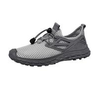 Generisch Sandales en maille pour homme - Sandales à lacets - Sandales de plage fermées - Chaussures d'été légères - Chaussures d'été respirantes - Sandales de sport classiques et confortables, gris