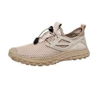 Generisch Sandales en maille pour homme - Sandales à lacets - Sandales de plage fermées - Chaussures d'été légères - Chaussures d'été respirantes - Sandales de sport classiques et confortables, beige