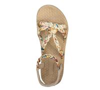 Generisch Sandales en toile pour femme avec plateau bohème, motif bloc de couleur et sangle réglable, beige, 36 EU