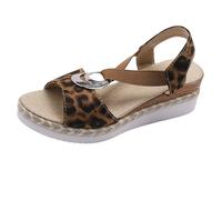 Generisch Sandales espadrilles avec motif léopard, plateforme et semelle renforcée pour femme, idéales pour les sorties d'été, les vacances, autre, 39 EU