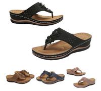 Generisch Sandales et claquettes pour femme - Avec fleurs - Sandales romaines - Talon compensé - Mules ouvertes à l'arrière - Sandales à plateforme - Tongs antidérapantes et respirantes - Sandales de