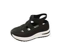 Generisch Sandales fermées à talon compensé pour femme - Chaussures orthopédiques pour femme - Baskets creuses - Respirantes - Chaussures de marche à plateforme - Sandales d'été légères - Sandales de