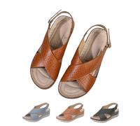 Generisch Sandales orthopédiques confortables et élégantes pour femme avec talon compensé et bout ouvert, marron, 41 EU