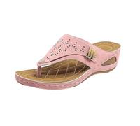Generisch Sandales orthopédiques pour femme avec soutien de la voûte plantaire - Maille respirante et semelle antidérapante - Tongs à talon épais pour la marche, rose bonbon, 37 EU