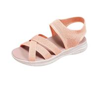 Generisch Sandales orthopédiques pour femme - Chaussures d'été élastiques pour femme - Confortables - Largeur H - Sandales avec talon compensé - Chaussures de plage - Sandales en maille - Élégantes