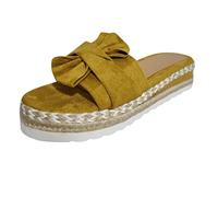 Generisch Sandales ouvertes pour femme avec semelle intérieure tissée, talon compensé antidérapant, bout perméable à l'air pour des promenades détendues sur la plage, chaussures à enfiler sans effort