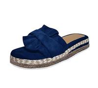 Generisch Sandales ouvertes pour femme avec semelle intérieure tissée, talon compensé antidérapant, bout perméable à l'air pour des promenades détendues sur la plage, chaussures à enfiler sans effort