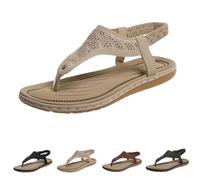 Generisch Sandales plates pour femme - Avec semelle intérieure - Confortables - Élastiques - Pour l'été - Chaussures de loisirs - Sandales d'extérieur - Chaussures de marche - Sandales de trekking