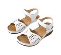 Generisch Sandales plates pour femme - Sandales romaines larges - Sandales confortables et respirantes - Chaussures d'été légères - Sandales de trekking pieds nus - Sandales de loisirs pour femme