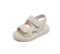 Generisch Sandales pour enfants avec semelle souple fixe, chaussures de plage pour filles et filles, sandales unies, sandales d'été fraîches et respirantes, chaussures pieds nus pour bébé, beige, 25.5