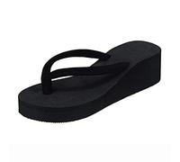 Generisch Sandales pour femme Chaussures de plage Plateforme Bohème compensées Pantoufles pour femme Chaussures de collège pour femme 43, Noir , 39 EU