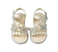 Generisch Sandales pour fille - Bout ouvert - Chaussures d'été pour fille - Semelle antidérapante - Respirantes - Chaussures d'écolière, Blanc., 34 EU