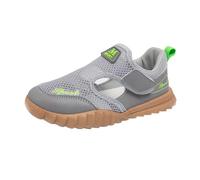Generisch Sandales pour fille - Sandales pour enfant - En cuir gaufré uni - Avec bout ouvert - Sandales pour enfants avec matériau extérieur, Sandlen B2 Grey, 37 EU 3X-Large