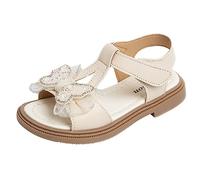 Generisch Sandales pour filles - Sandales de plage - Chaussures de plage - Fermeture Velcro - Bout ouvert - Pour l'été, Blanc., 28.5 EU