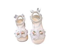 Generisch Sandales pour filles - Sandales d'été pour enfants - Chaussures de plage avec perles - Fleurs - Chaussures d'été - Semelle antidérapante - Chaussures d'été respirantes - Chaussures
