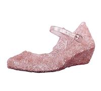 Generisch Sandales simples compensées filles princesse chaussures tout-petit bébé chaussures bébé chaussures marche bébé 20, Rose, 5.5 Years