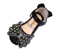 Generisch Sandales tendance pour filles comme ballerines festives avec strass glamour et nœuds élégants pour les occasions spéciales au printemps et en été, Noir , 23 EU