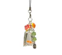 Generisch Sangle élégante pour téléphone portable en forme de poisson avec accents de perles pour sac à main | Accessoire de téléphone multifonction en forme de poisson avec motifs floraux pour voyage et porte-clés avec perles