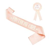 Generisch Sash Birthday Girl Sash and It's My Birthday Badge Kit de décorations d'anniversaire pour enfants filles Décoration de fête d'anniversaire Toile de fond de plage (RG2, A)